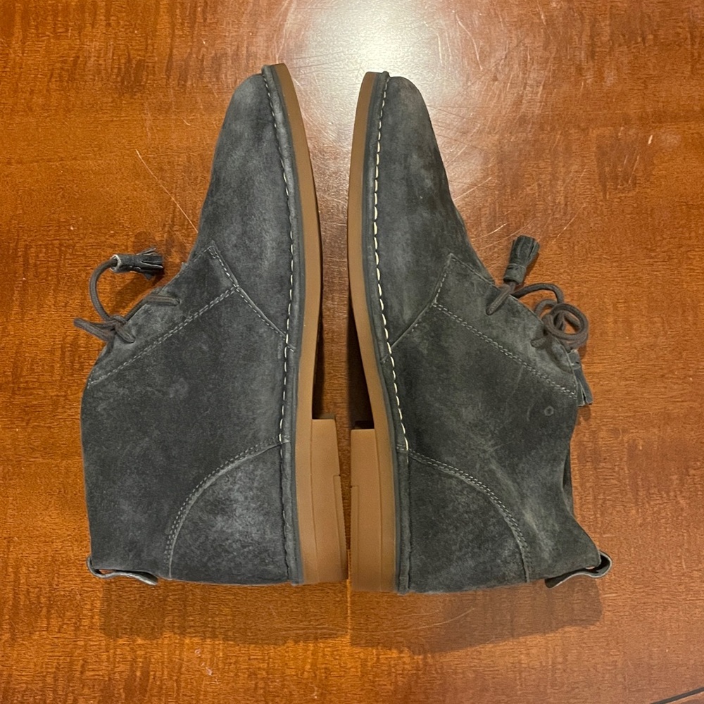 Hush Puppies Gray Suede Leather Tassel Lace Up Chukka Ankle Boots Size 10 - Picture 12 of 13
